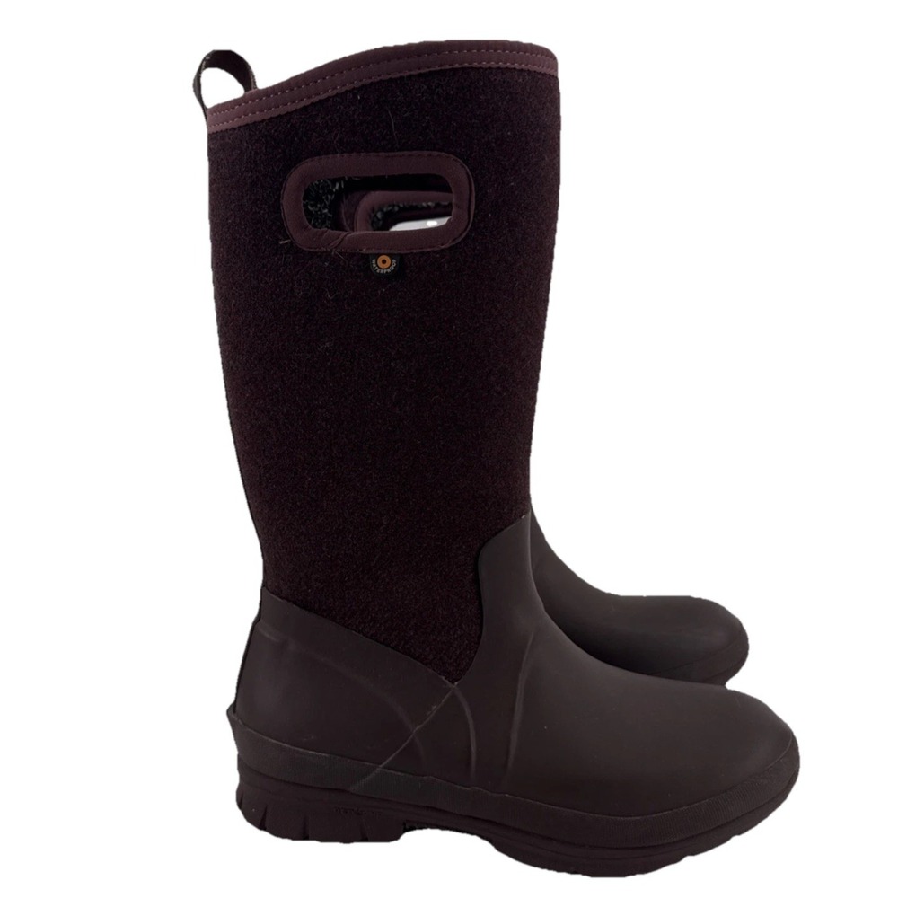 Bogs Crandall Tall Wool Winter Boots Women 9 Waterproof Insulated Burgundy